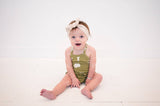 Sage Cactus | Organic Criss-Cross Bodysuit and Ruffle Bloomer Set