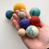 Felt Planet Set Of Ten - With Drawstring Storage Bag