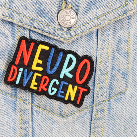 Neurodivergent embroirdered iron-on patch
