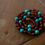 Pet | Turquoise + Cognac Amber Collar