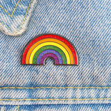 Cute rainbow glitter enamel pin