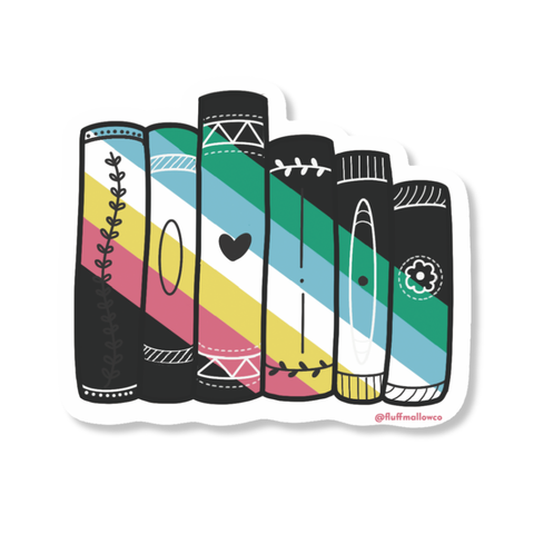 Disability pride book stack  vinyl sticker