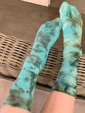 Kokomo Green Tie Dye Organic Cotton Crew Socks
