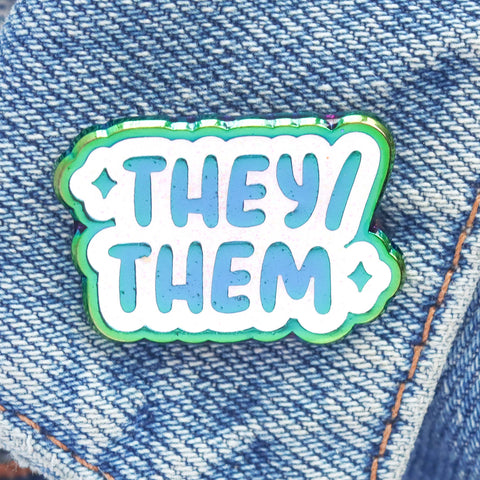 They/Them Enamel Pin