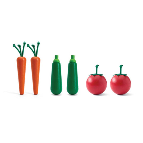 Fresh produce set: Carrot, Zucchinis, & Tomatoes