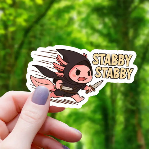 Axolotl Rogue Stabby Stabby Sticker