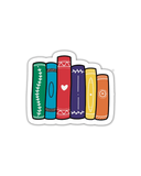 Pride book stack subtle LGBTQ+ reading vinyl sticker