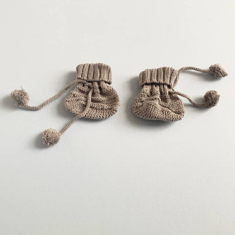 Organic Hand-Knit Baby Bootie (Machine Washable)