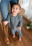 Hooded Double Button Baby Coat Jacket