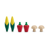 Fresh produce Set: Corns, Mushroom, & Red Bell Peppers