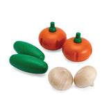 Fresh Produce Set: Cucumbers, Onions, & Pumpkins