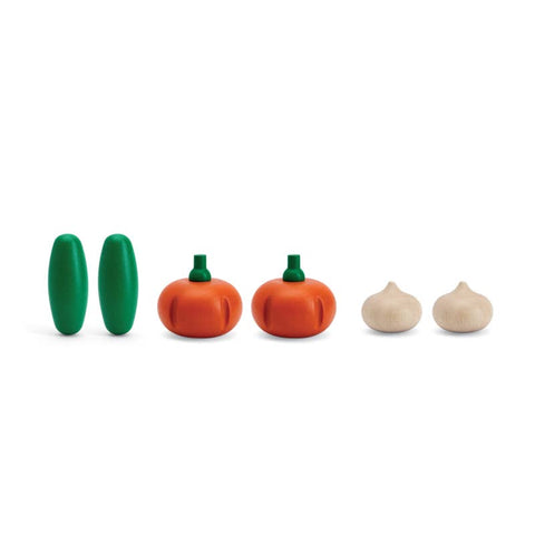 Fresh Produce Set: Cucumbers, Onions, & Pumpkins