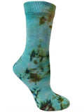 Kokomo Green Tie Dye Organic Cotton Crew Socks