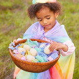 Soft Rainbow Playsilk - Eco Friendly Easter Basket Grass