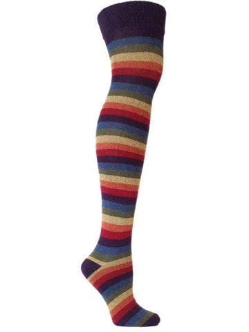Iris Rainbow Striped Over the Knee Socks