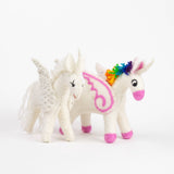Wool Felt Rainbow Unicorn Pegasus