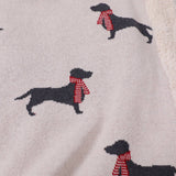 Cozy Dachshund Sherpa Knit Baby Blanket