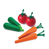 Fresh produce set: Carrot, Zucchinis, & Tomatoes