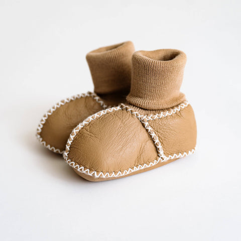 Baby Cozy Organic Booties | Tan