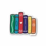 Pride book stack subtle LGBTQ+ reading vinyl sticker