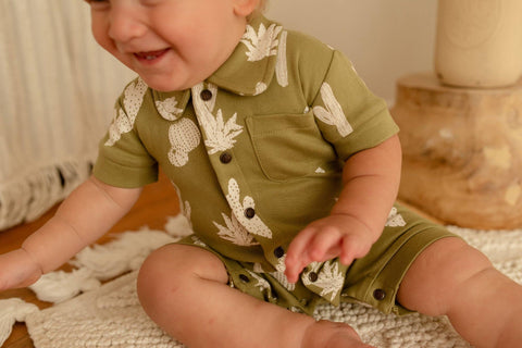 Sage Cactus | Organic Short Sleeve Coverall