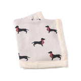 Cozy Dachshund Sherpa Knit Baby Blanket