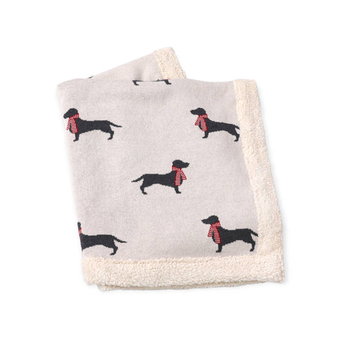Cozy Dachshund Sherpa Knit Baby Blanket