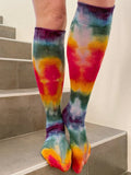 Rainbow Tie Dye Organic Cotton Women's Knee-High Socks
