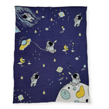 Organic Cotton Knit Astronaut Jacquard Baby Blanket