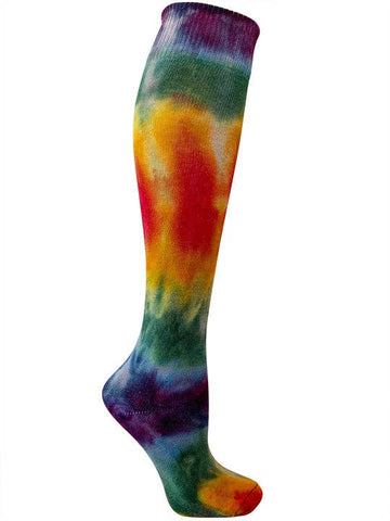Rainbow Tie Dye Organic Cotton Women's Knee-High Socks