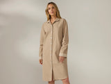 Cloud Brushed Organic Flannel Nightshirt - Camel Heather