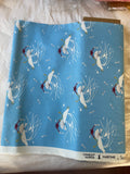 Seagull and Crab Pattern Organic Cotton Fabric