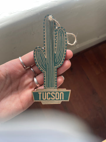 Wooden Tucson Saguaro Ornament