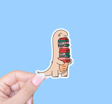 Dinosaur With Books Sticker