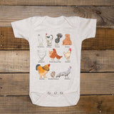 Chicken Breeds Farm Baby Body Suit