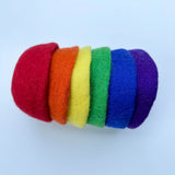 Felted Primary Rainbow Bowls - Set Of Six