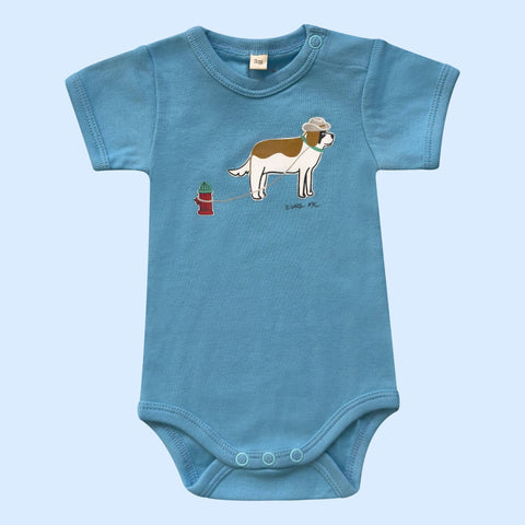 Organic Baby Onesie, Cowboy Dog Print