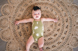 Sage Cactus | Organic Criss-Cross Bodysuit and Ruffle Bloomer Set