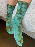 Kokomo Green Tie Dye Organic Cotton Crew Socks