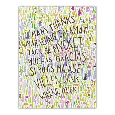 Multilingual Thank You Card - Bilingual Greeting Card