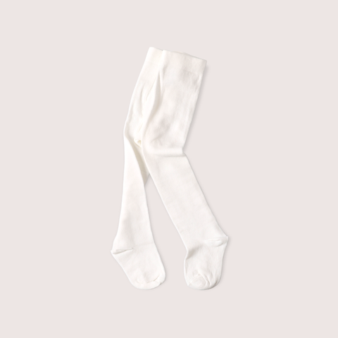Fine Knit Basic Baby Girl Tights - Plain (Organic Blend)