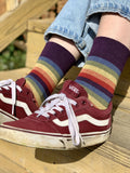 Iris Rainbow Striped Crew Socks