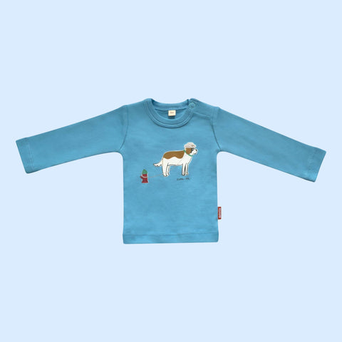 Organic  Long Sleeve Baby T-shirt - Dog Print