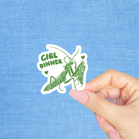 Girl dinner, Funny sticker, Laptop sticker 