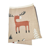Organic Knit Woodland Bear Jacquard Baby Blanket