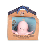 Octopus Natural Organic Rubber Teether, Rattle & Bath Toy