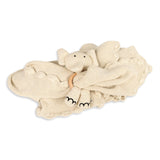 Scallop Classic Knit Baby Blanket + Elephant Rattle Gift Set