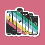 Disability pride book stack  vinyl sticker