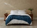 Cascade Organic Matelasse Blanket - Aegean - Full/Queen