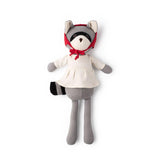 Gwendolyn Raccoon in Natural Tunic and Red Bonnet